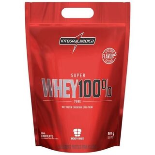 Whey 100% Pure Integralmédica chocolate, refil com 907g