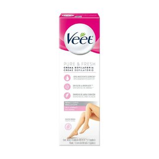 Creme Depilatório Corporal Veet Pure & Fresh Pele Normal 1 unidade com 100mL + espátula