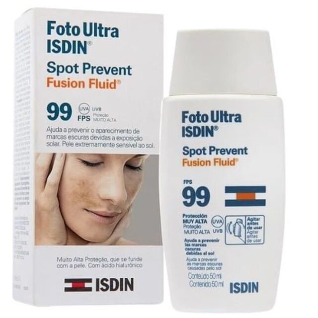 Protetor Solar Facial FotoUltra ISDIN Spot Prevent Fusion Fluid FPS 99 com 50mL
