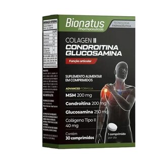Colagen II Bionatus Colágeno Tipo II + Condroitina + Glucosamina, 30 comprimidos