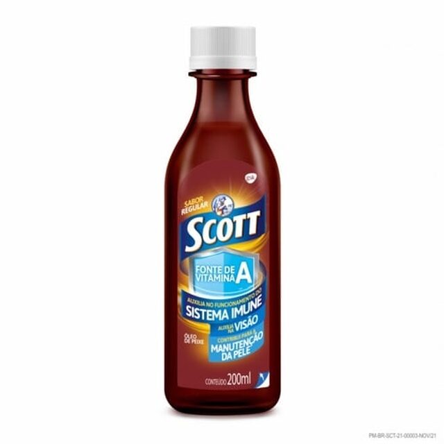 Emulsão Scott frasco com 200mL de solução de uso oral, sabor regular