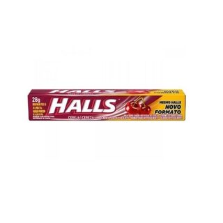 Bala Halls cereja, 1 unidade com 28g