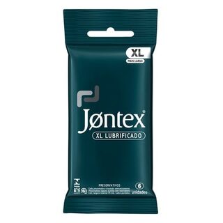 Preservativo Jontex XL, lubrificado, pacote com 6 unidades