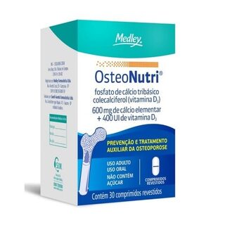 Osteonutri Medley 600mg + 400UI, caixa com 30 comprimidos revestidos