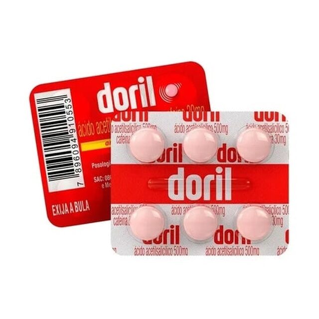 Doril 500mg + 30mg, blíster com 6 comprimidos
