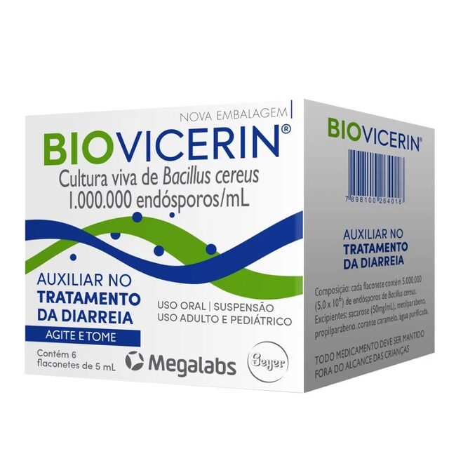 Biovicerin caixa com 6 flaconetes de 5mL de suspensão de uso oral