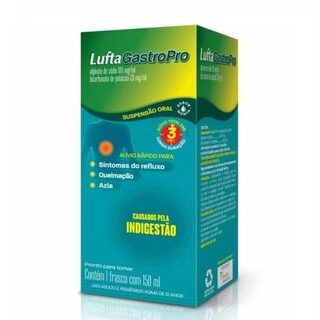 LuftaGastroPro 100mg/mL + 20mg/mL, caixa com 1 frasco com 150mL de suspensão de uso oral