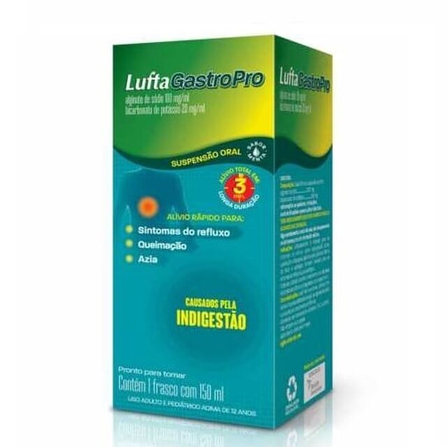 LuftaGastroPro 100mg/mL + 20mg/mL, caixa com 1 frasco com 150mL de suspensão de uso oral