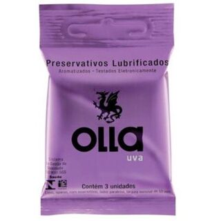 Preservativo Olla uva, pacote com 3 unidades