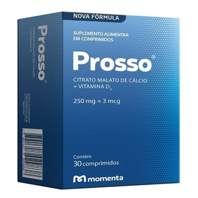 Prosso 250mg + 3mcg, caixa com 30 comprimidos