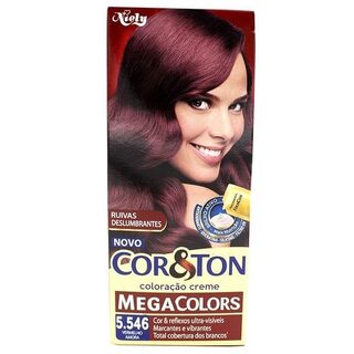 Tintura Cor & Ton Mega Colors nº 5.546 vermelho amora