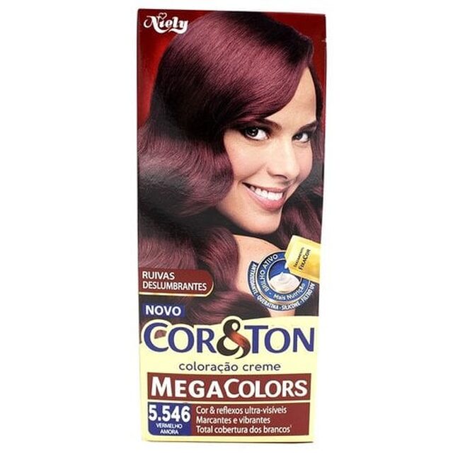 Tintura Cor & Ton Mega Colors nº 5.546 vermelho amora