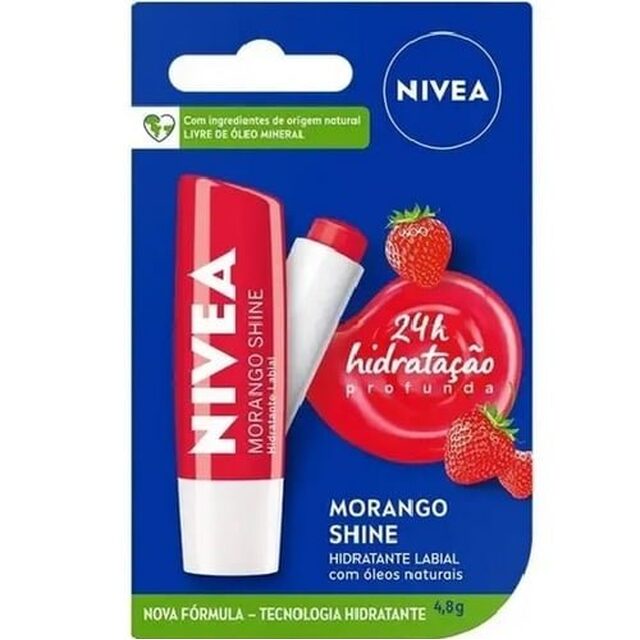 Protetor Labial Nivea Shine morango