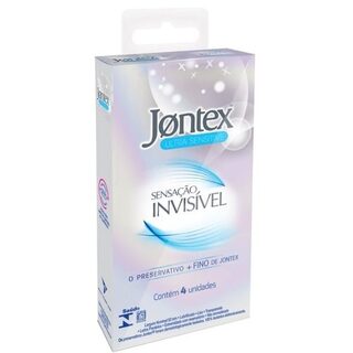 Preservativo Jontex sensação invisível, caixa com 4 unidades
