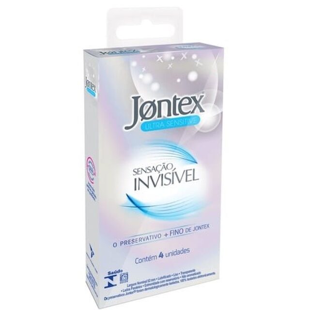 Preservativo Jontex sensação invisível, caixa com 4 unidades