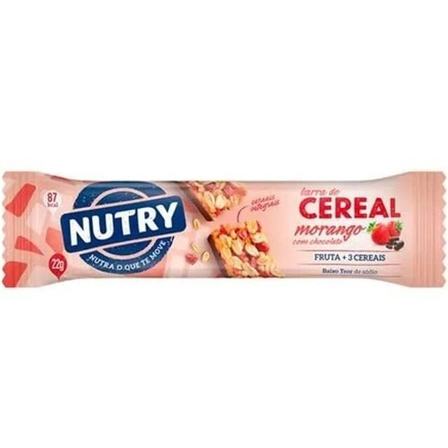 Barra de Cereal Nutry Morango e Chocolate 1 unidade com 22g
