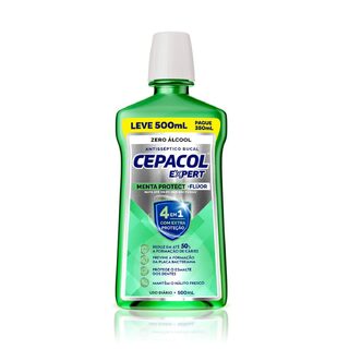 Enxaguante Antisséptico Bucal Cepacol Expert Menta Protect + Flúor Sem Álcool 500ml
