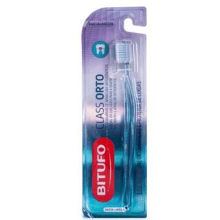 Escova Dental Bitufo Class Orto sortida com 1 unidade + grátis, capa protetora