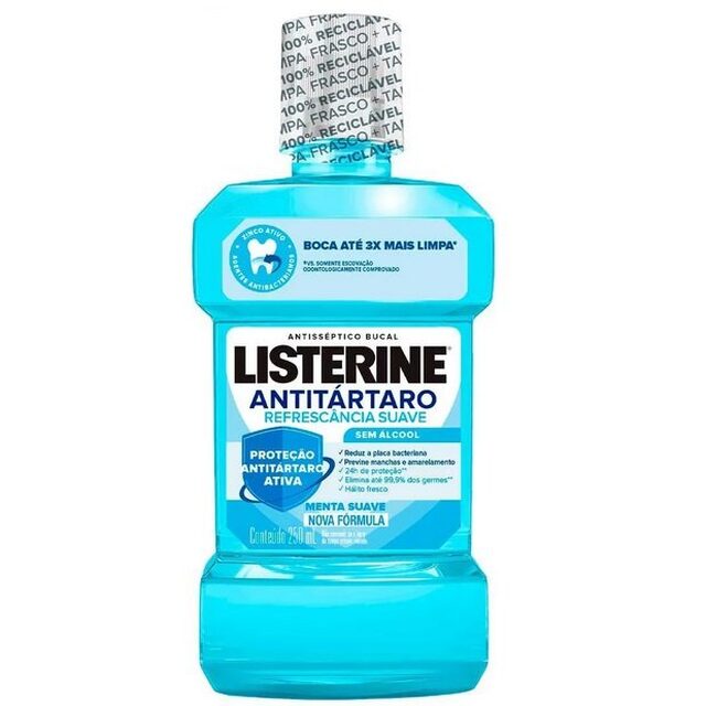 Antisséptico Bucal Listerine Tartar Control Zero Álcool, menta suave com 250mL