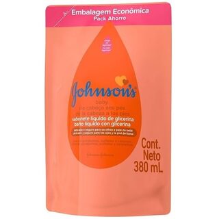 Sabonete Glicerinado Johnson's Baby da Cabeça aos Pés líquido, refil, 1 unidade com 380mL