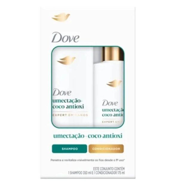 Kit Dove Umectação + Coco Antioxi Shampoo 350mL + Condicionador 175mL
