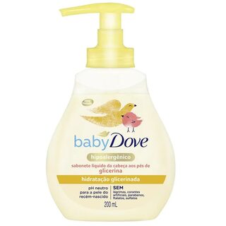 Sabonete Líquido Dove Baby Hidratação Glicerinada da Cabeça aos Pés, frasco com 200mL