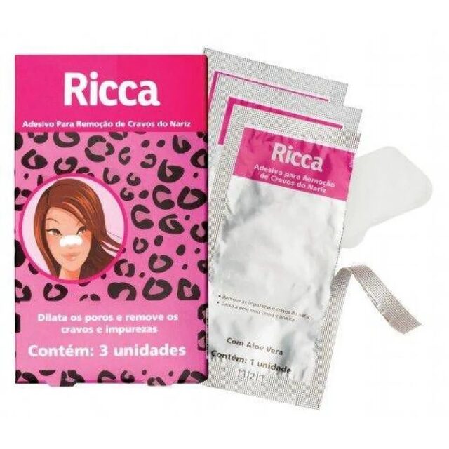 Fita Adesiva para Retirar Cravos Ricca 3 unidades