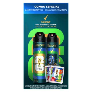 Kit Desodorante Antitranspirante Rexona Men aerossol 150mL + 150mL, edição Copa