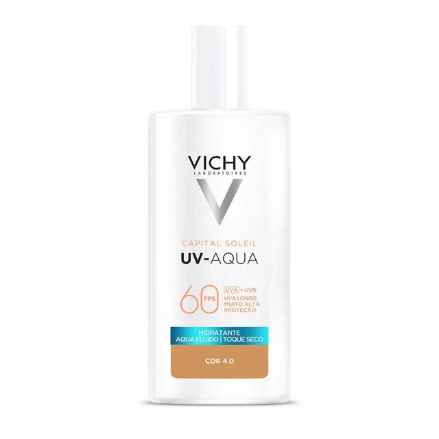 Protetor Solar Facial Vichy UV-Aqua FPS 60 Cor 4.0 Efeito Matte, 40mL
