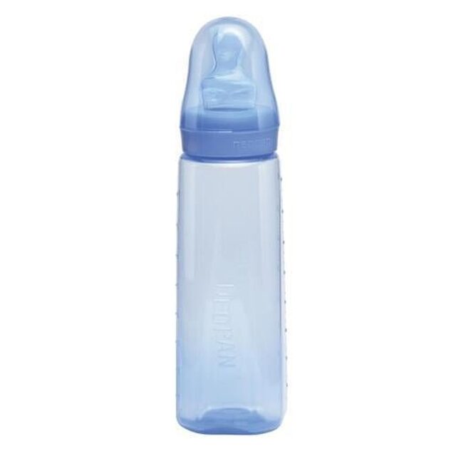 Mamadeira Neopan Colorpan 6+ meses, ortodôntica, azul com capacidade de 240mL