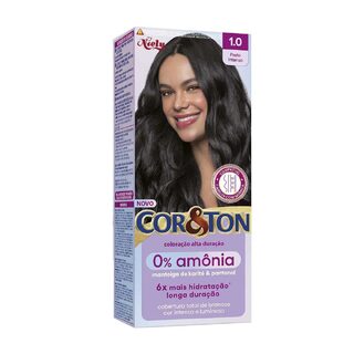 Coloração sem Amônia Niely Cor&Ton nº 1.0 preto intenso