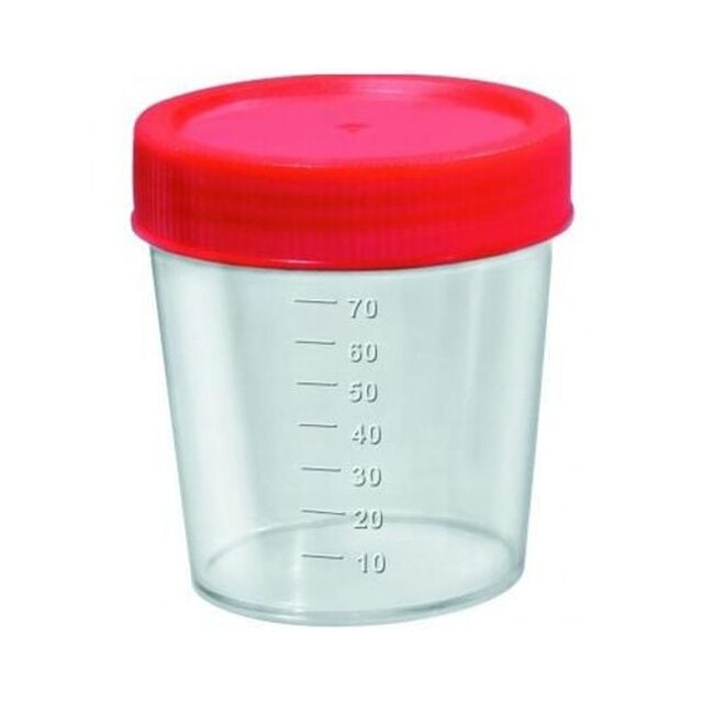Coletor Universal J. Prolab estéril, vermelho com capacidade de 80mL