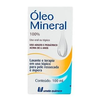 Óleo Mineral União Química, frasco com 100mL