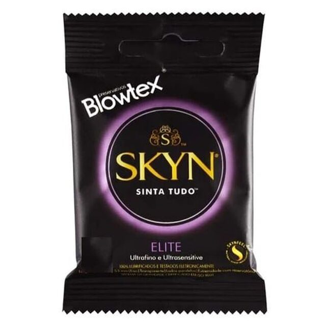 Preservativo Blowtex Skyn Elite Ultrafino e Ultrasensitive pacote com 3 unidades