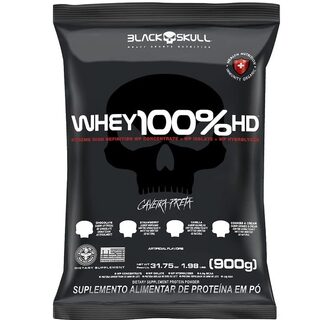 Whey 100% HD Black Skull baunilha, refil com 900g