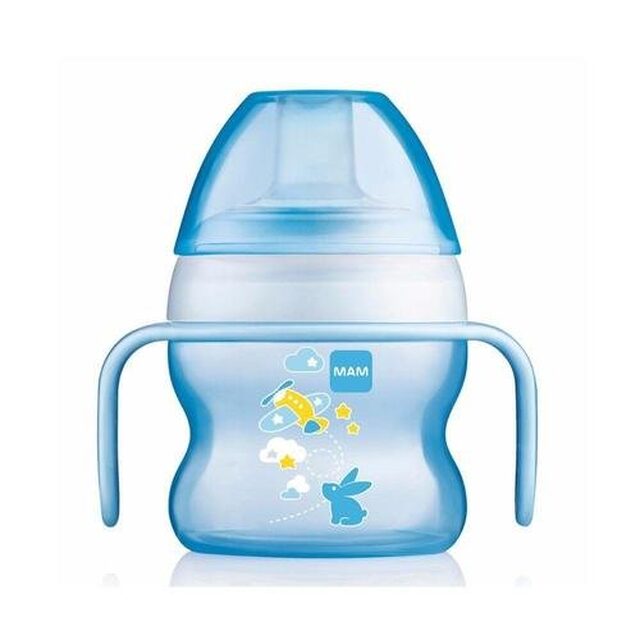 Copo de Transição MAM Starter Cup 4+ meses, azul com capacidade de 150mL