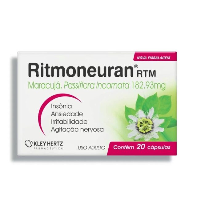 Ritmoneuran RTM 182,93mg, caixa com 20 cápsulas