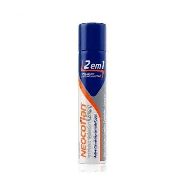 Neocoflan 11,6mg/g, caixa com 1 tubo aerossol com 85mL de solução de uso dermatológico