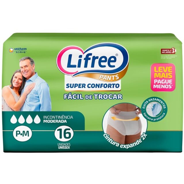 Fralda Geriátrica Lifree Super Conforto P-M, pacote com 16 unidades