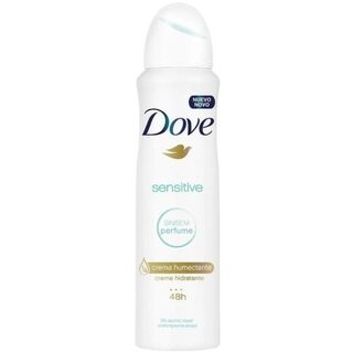 Desodorante Antitranspirante Dove Sensitive sem perfume, aerossol com 150mL