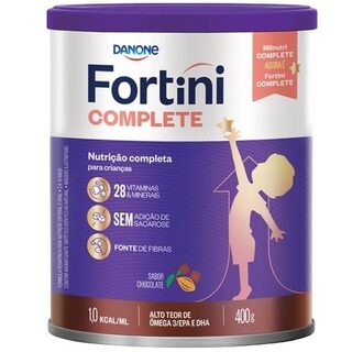 Fórmula Infantil para Nutrição Enteral Fortini Complete 3 a 10 anos, chocolate, lata com 400g