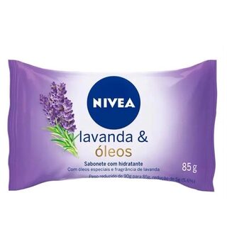 Sabonete Hidratante Nivea lavanda e óleos, barra, 1 unidade com 85g
