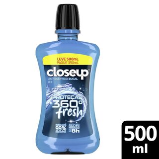 Enxaguante Bucal Closeup Ice com Álcool Proteção 360° Fresh 500mL