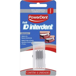 Refil para Escova Interdental PowerDent ID Interdent cilíndrica, 6 unidades com 3mm cada