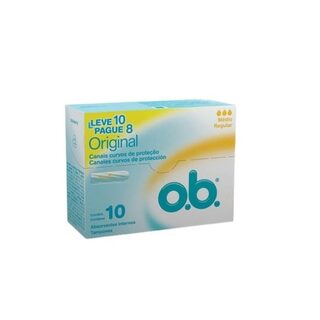 Absorvente Interno O.B. Original médio, leve 10 pague 8 unidades