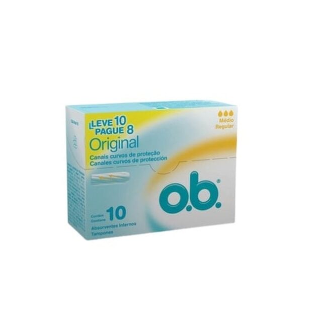 Absorvente Interno O.B. Original médio, leve 10 pague 8 unidades