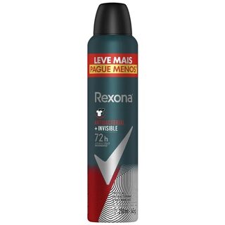 Desodorante Antitranspirante Rexona Men Antibacterial + Invisible aerossol, 1 unidade com 250mL
