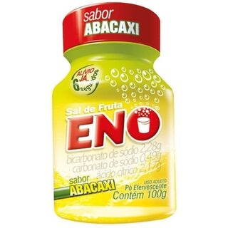 Sal de Frutas Eno frasco com 100g de pó efervescente de uso oral, abacaxi
