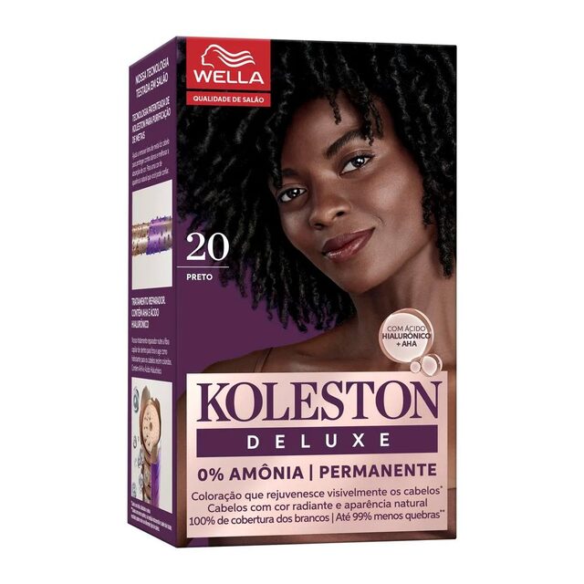 Tinta de Cabelo Permanente Koleston Deluxe Preto 2.0