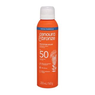 Protetor Solar Corporal Spray Aerossol Cenoura & Bronze FPS 50 200mL